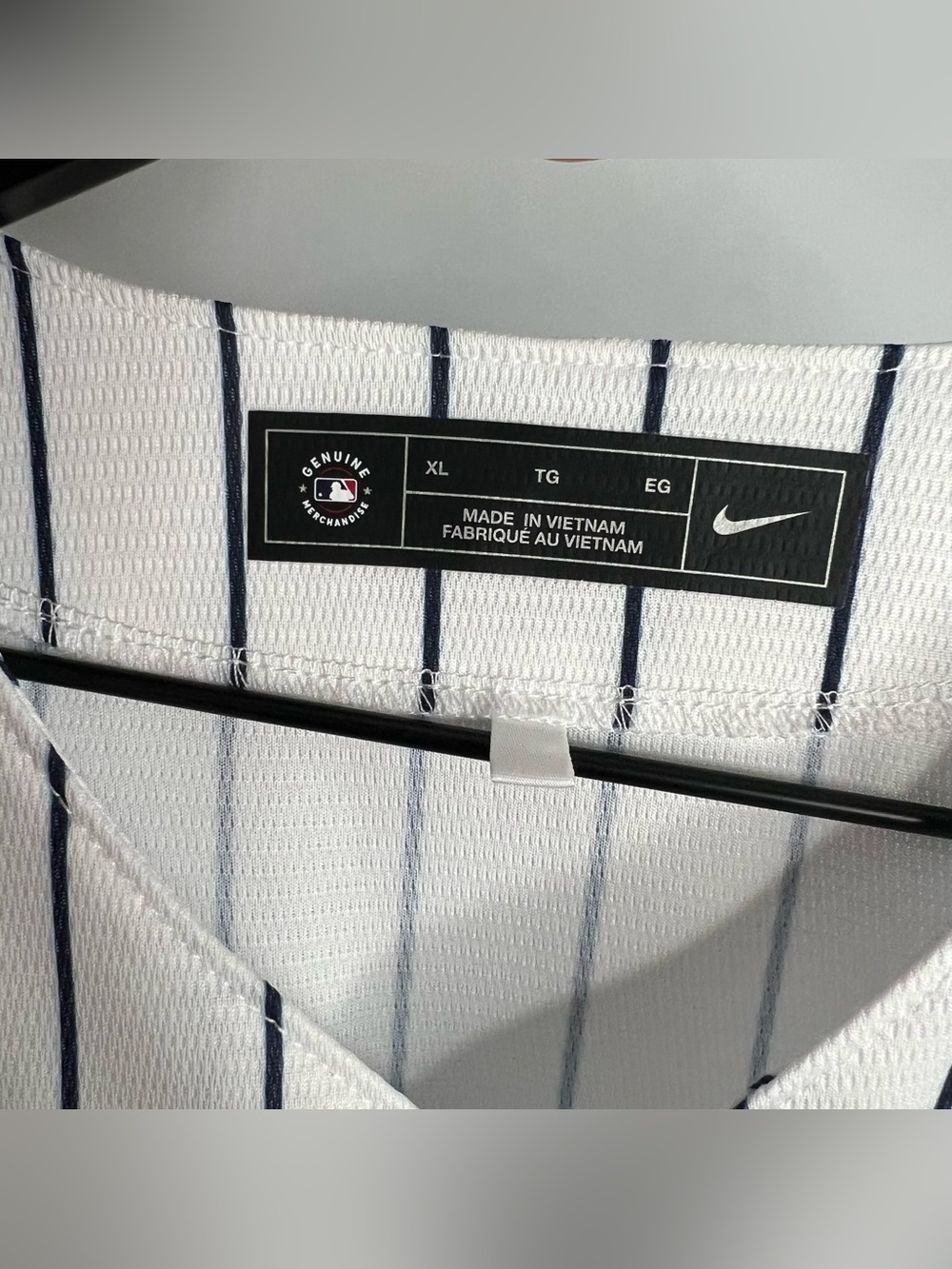 New York Yankees Baseball Jersey Mens XL White Pinstripes Nike MLB - Picture 3 of 7